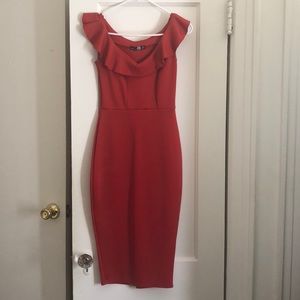 Boohoo Night Red Cocktail Dress